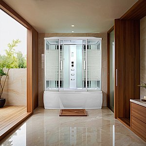 Душевая кабина Loranto Selak CS 77-4 150x85 прозрачное стекло/профиль белый купить в интернет-магазине Sanbest