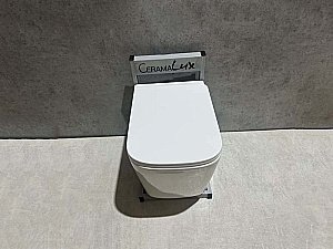 Унитаз подвесной CeramaLux TR5170 белый, безободковый, с крышкой микролифт, слив торнадо купить в интернет-магазине Sanbest