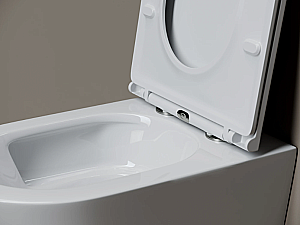 Унитаз подвесной Ceramica Nova Alfeo CN4014T белый, безободковый, с крышкой микролифт, слив торнадо купить в интернет-магазине Sanbest