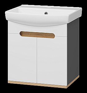 Тумба с раковиной Misty Сканди - 50 Э-Ска01050-011П белый/графит для ванной в интернет-магазине Sanbest