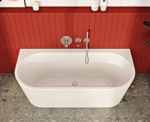 Ванна акриловая Vitra Geo 180х80 пристенная купить в интернет-магазине Sanbest