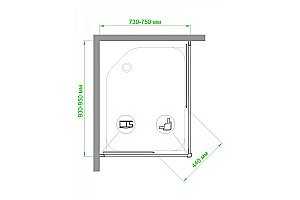 Душевой уголок Royal Bath RB9575HPD-C-BL 95х75 матовый купить в интернет-магазине Sanbest