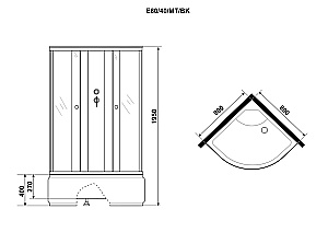 Душевая кабина Niagara Eco E80/40/MT/BK 80х80 стекло матовое/профиль матовый хром купить в интернет-магазине Sanbest