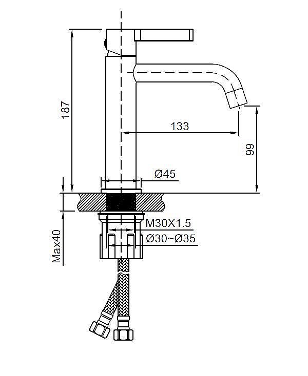 Смеситель для раковины Vincea Villa VBF-1VL1GM вороненая сталь купить в интернет-магазине сантехники Sanbest