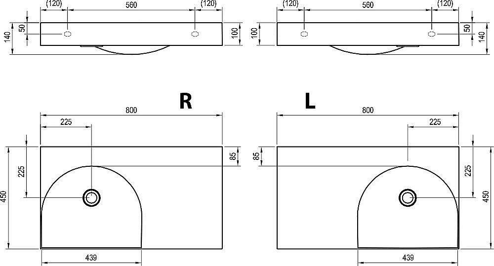 Раковина Ravak Lite XJX1380000 белый купить в интернет-магазине Sanbest