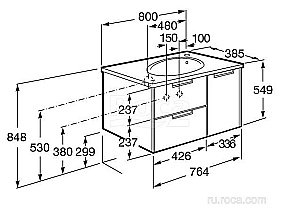 Тумба с раковиной Roca Etna 857301445 80 дуб верона для ванной в интернет-магазине Sanbest
