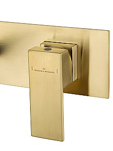 Смеситель для раковины встраиваемый WONZON & WOGHAND CUBE, Брашированное золото (WW-88869016-BG) купить в интернет-магазине сантехники Sanbest