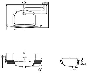 Раковина на пьедестале Burlington Guild 85 с 1-им отверстием, белая купить в интернет-магазине Sanbest