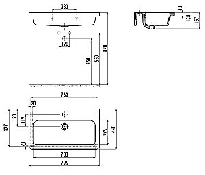 Раковина Creavit Ipek 79,6 IP080-0000 белая купить в интернет-магазине Sanbest