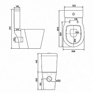 Унитаз-компакт IDDIS Calipso CAL2DSEi24 с бачком, с крышкой микролифт купить в интернет-магазине Sanbest