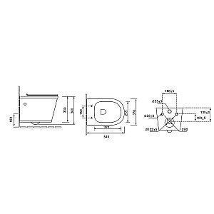 Унитаз подвесной Grossman Retro GR-4482S безободковый, с крышкой микролифт, белый купить в интернет-магазине Sanbest