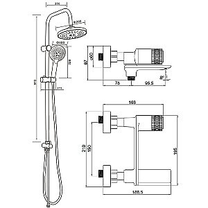 Душевая система Orange Push M01-912cr хром купить в интернет-магазине сантехники Sanbest