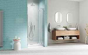 Душевая дверь Radaway Essenza Pro DWJ 100 стекло прозрачное/профиль хром купить в интернет-магазине Sanbest