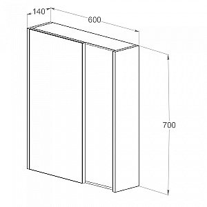 Зеркальный шкаф Orange Topline Line ZLIB60 купить в интернет-магазине сантехники Sanbest