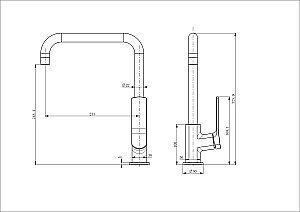 Смеситель для кухни WONZON & WOGHAND WW-L1006-CR хром купить в интернет-магазине сантехники Sanbest