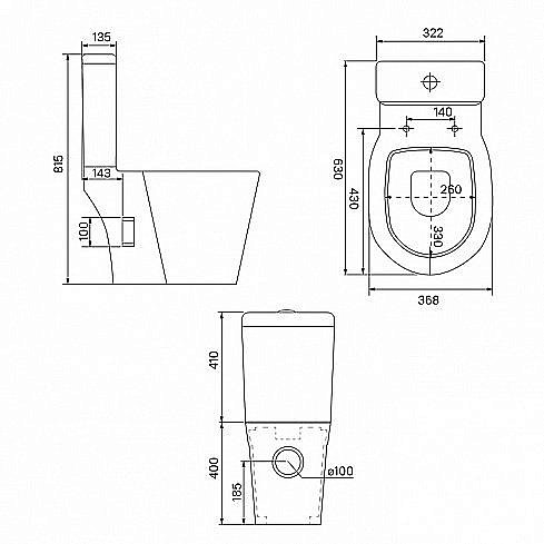 Унитаз-компакт IDDIS Calipso CAL2DSEi24 с бачком, с крышкой микролифт купить в интернет-магазине Sanbest