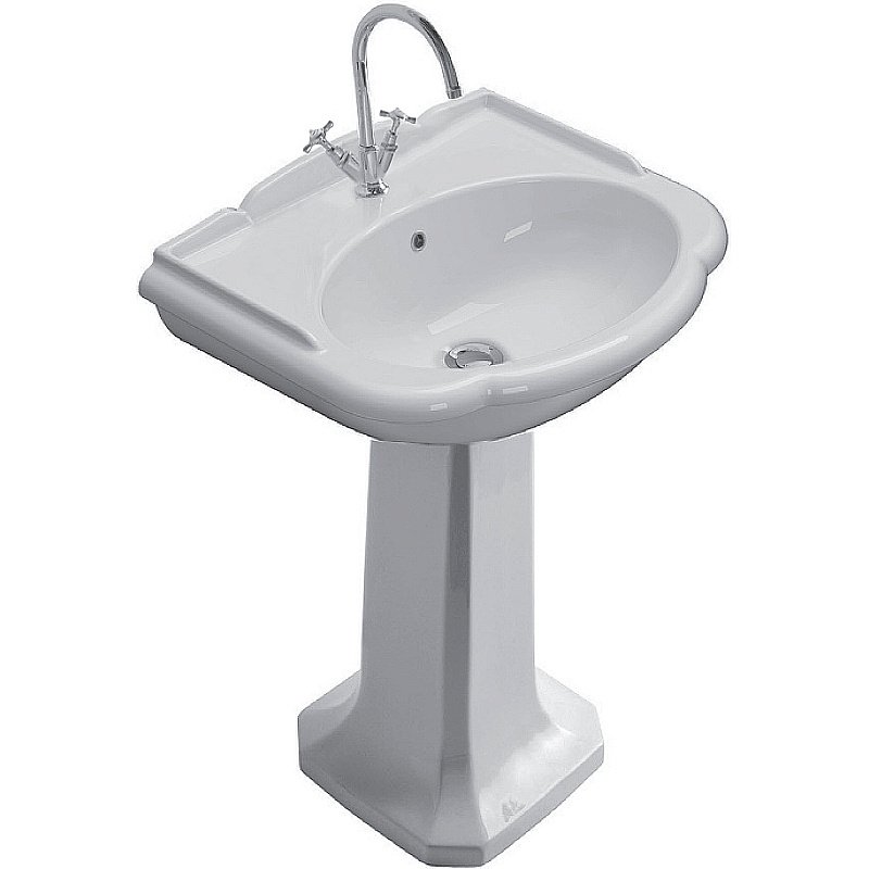 Раковина на пьедестале Globo Paestum 71 1 отверстие, белая купить в интернет-магазине Sanbest