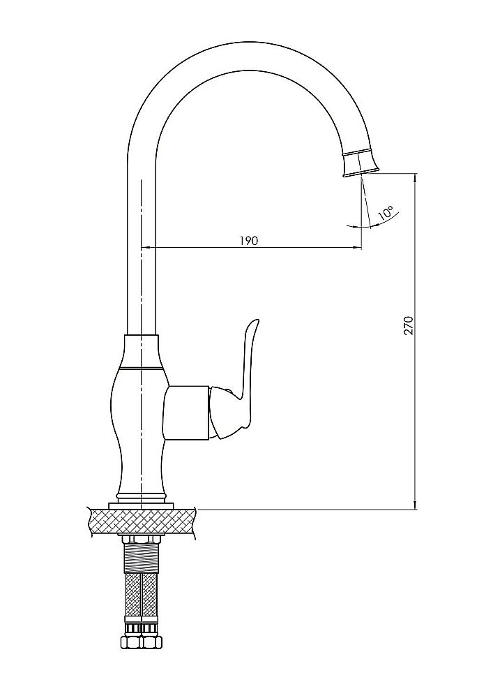Смеситель для кухни GPD TAURO MTE150 купить в интернет-магазине сантехники Sanbest