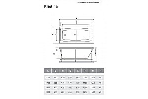 Ванна акриловая Relisan Kristina 180х90 Гл000027315 белая купить в интернет-магазине Sanbest