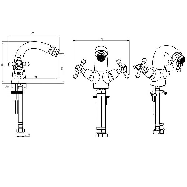 Смеситель для биде Boheme Camelia 316 бронза купить в интернет-магазине сантехники Sanbest