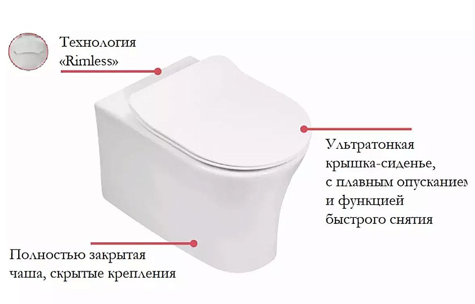 Унитаз подвесной Jacob Delafon ALEO EDAH132-0 безободковый, белый купить в интернет-магазине Sanbest