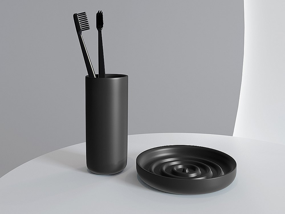 Мыльница Salini GOCCE S-Stone 1902201F черная матовая купить в интернет-магазине сантехники Sanbest