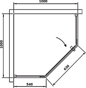 Душевой уголок Black&White STELLAR WIND S305 100х100 хром/прозрачный купить в интернет-магазине Sanbest