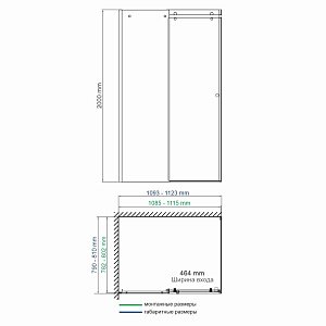 Душевой угол WasserKRAFT Vils 56R14 110х80 стекло прозрачное/профиль серебро купить в интернет-магазине Sanbest