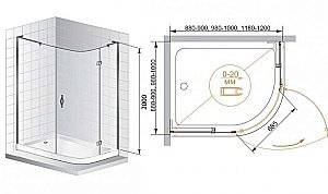 Душевой уголок Cezares Bergamo 100х100 BERGAMO-R-1-100-ARCO стекло прозрачное/профиль хром купить в интернет-магазине Sanbest