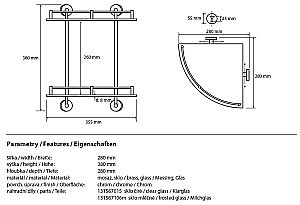 Полка двойная угловая Bemeta Omega 104202142 28 купить в интернет-магазине сантехники Sanbest