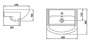 Раковина Grossman Акватон 52 1.3120.1.S00.11B.0 белая купить в интернет-магазине Sanbest