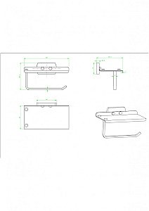 Держатель для туалетной бумаги CeramaLux Azzuro 95607D черный матовый/золото купить в интернет-магазине сантехники Sanbest