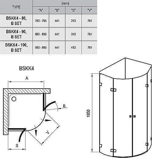 Душевой уголок Ravak Brilliant BSKK4 100x100 купить в интернет-магазине Sanbest