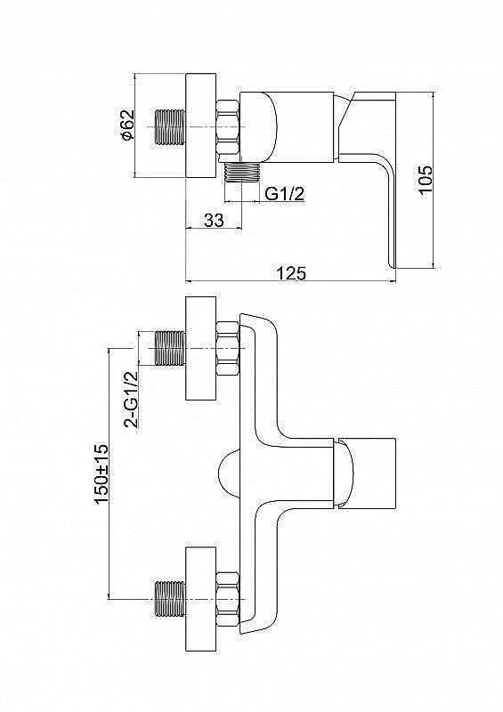 Смеситель для душа Cersanit GEO 63041 купить в интернет-магазине сантехники Sanbest