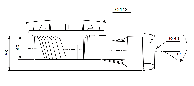 Сифон для поддона Radaway Slim Plus R400PB черный купить в интернет-магазине сантехники Sanbest
