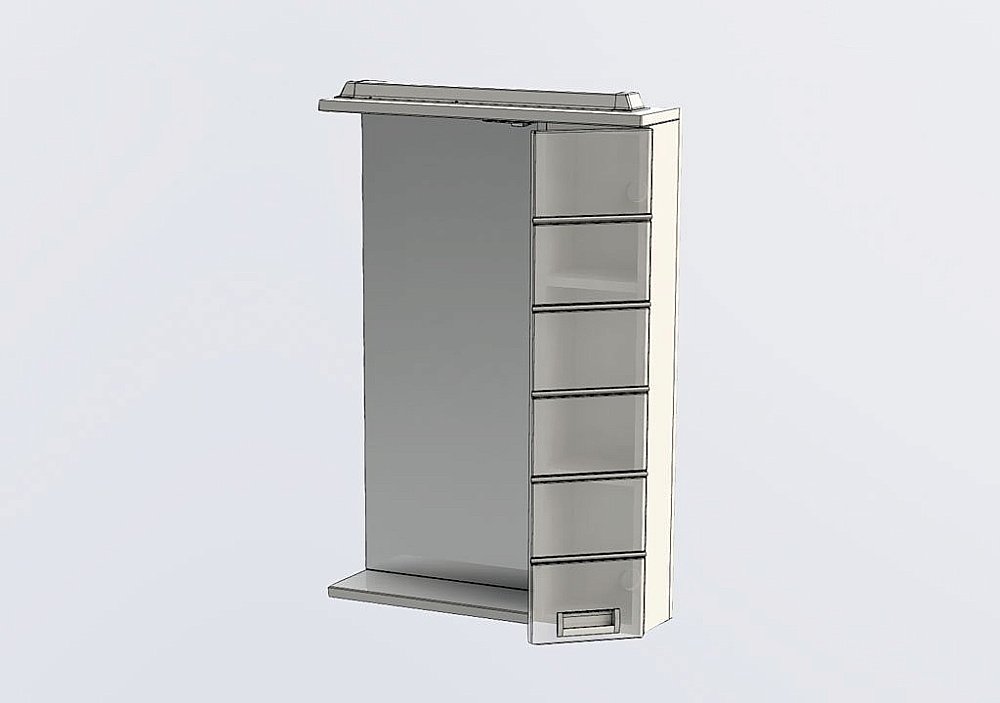 Зеркало со шкафом Aquanet Доминика 60 белое в ванную от интернет-магазине сантехники Sanbest