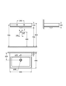 Раковина Grohe Cube Ceramic 3947300H купить в интернет-магазине Sanbest