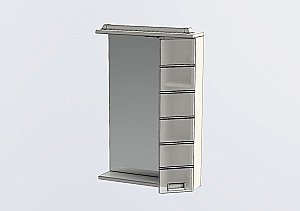 Зеркало со шкафом Aquanet Доминика 60 белое в ванную от интернет-магазине сантехники Sanbest