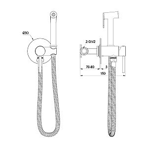 Гигиенический душ Oliveeka Y OL-829902-BN никель брашированный купить в интернет-магазине сантехники Sanbest