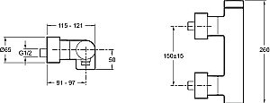 Смеситель для душа Jacob Delafon COMPOSED E73091-CP купить в интернет-магазине сантехники Sanbest