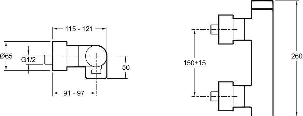 Смеситель для душа Jacob Delafon COMPOSED E73091-CP купить в интернет-магазине сантехники Sanbest