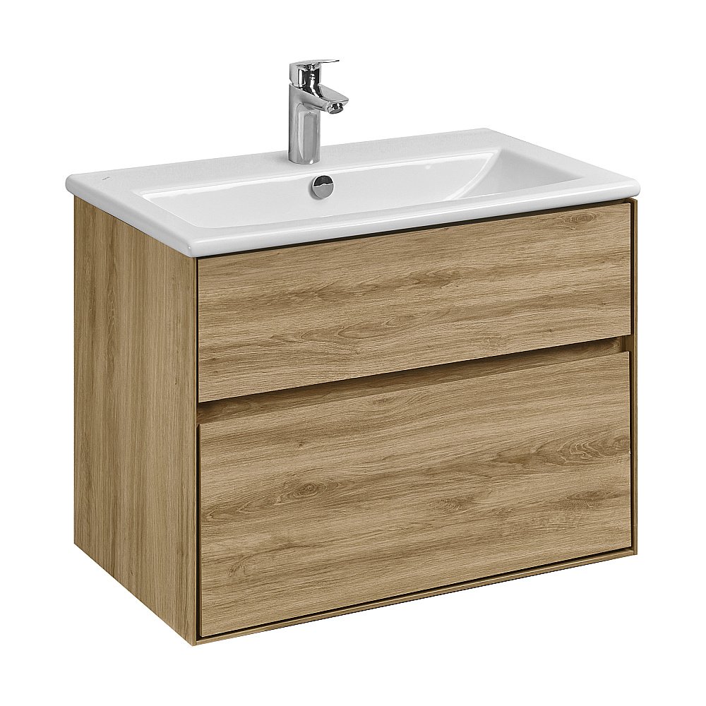 Тумба с раковиной Акватон Либерти 75 дуб эльвезия для ванной в интернет-магазине Sanbest