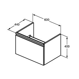 Тумба с раковиной Ideal Standard Tesi T0046OV 60 белая глянцевая для ванной в интернет-магазине Sanbest