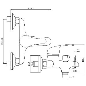 Смеситель для ванны Rossinka Y Y35-30 купить в интернет-магазине сантехники Sanbest