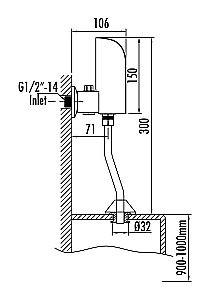 Смывное устройство для писсуара Creavit ES3311 черный/хром купить в интернет-магазине сантехники Sanbest