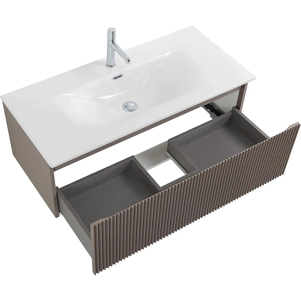 Тумба для раковины Belbagno UNO 100 UNO-1000-1C-SO-СO+BB-8099-100 бежевая матовая для ванной в интернет-магазине Sanbest