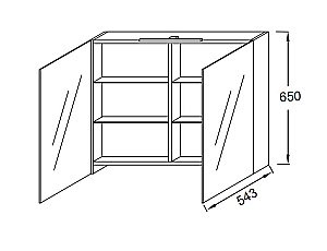 Зеркальный шкаф Jacob Delafon ODEON UP EB796RU-N18 80 белый блестящий купить в интернет-магазине сантехники Sanbest