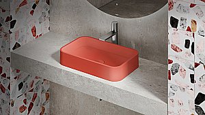 Раковина накладная Salini CALLISTA 01 1101104GF 54,5 из искусственного камня S-Sense, глянцевая, цвет по RAL полностью купить в интернет-магазине Sanbest