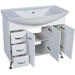 Тумба с раковиной Rush Fiji 105 FIS181105W белая для ванной в интернет-магазине Sanbest