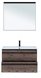 Тумба с раковиной Aquanet Lino 90 Дуб Веллингтон для ванной в интернет-магазине Sanbest